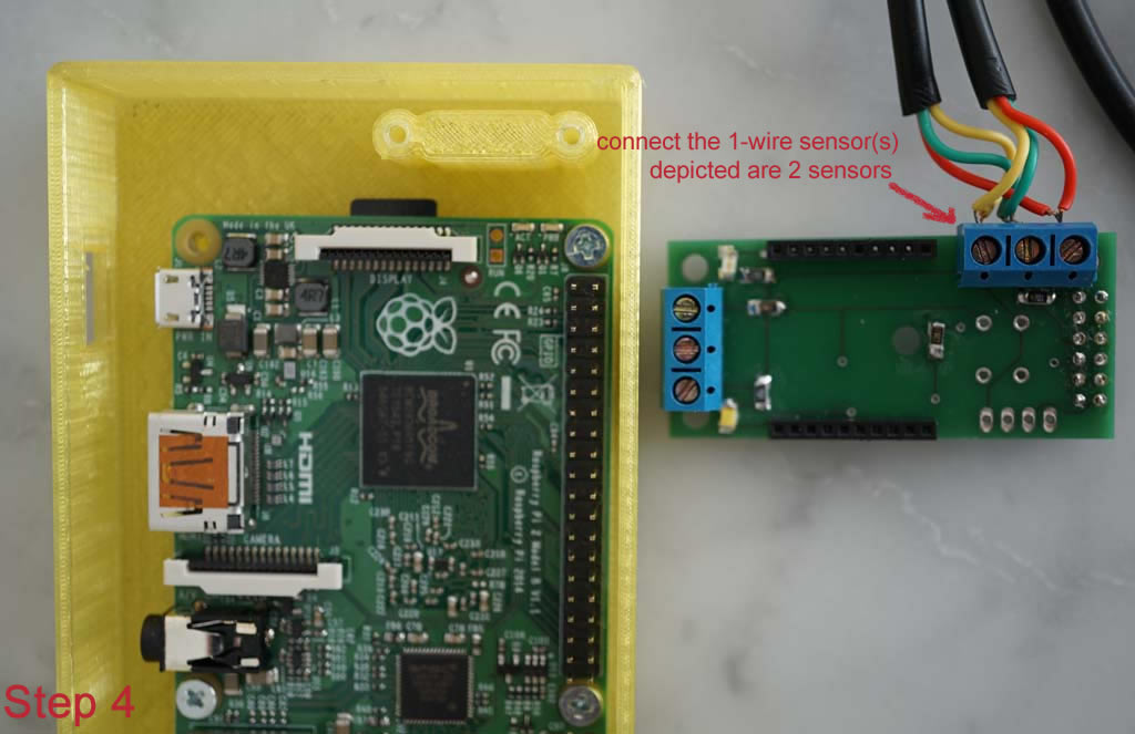 CONNECT THE 1-WIRE SENSOR TO BASE STATION MODULE